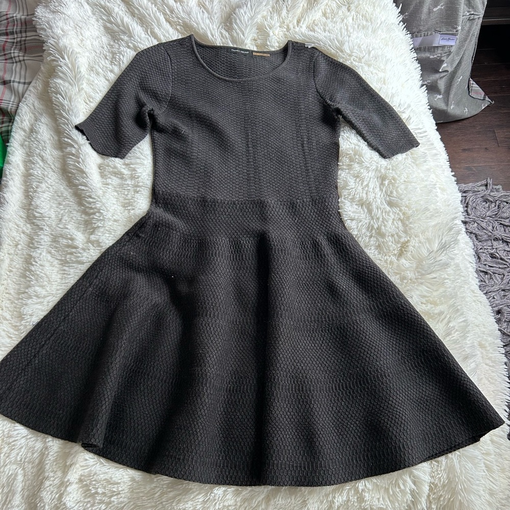 Ivanka Trump Black Textured Dress Top
